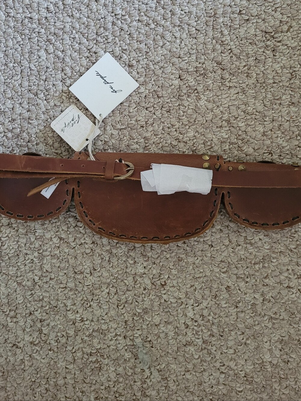 Free People Leather Lucky Stars Pocket Belt. Out Of Sale - Picture 4 of 5